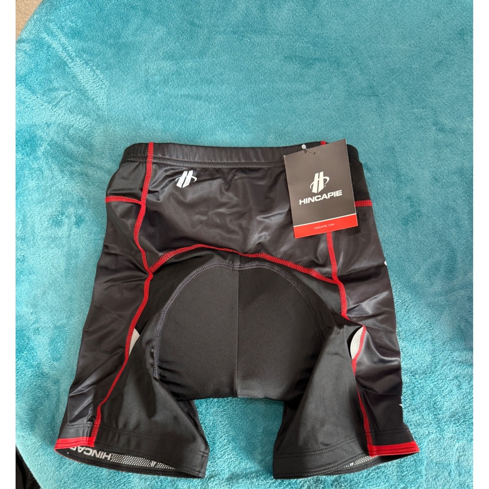 Hincapie Peloton Womens Cycling Shorts Black Red Padded Bike Shorts NWT Size S